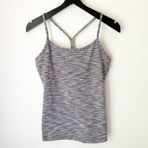 Lululemon Power Y Tank Heathered Grey Yoga - Size 6